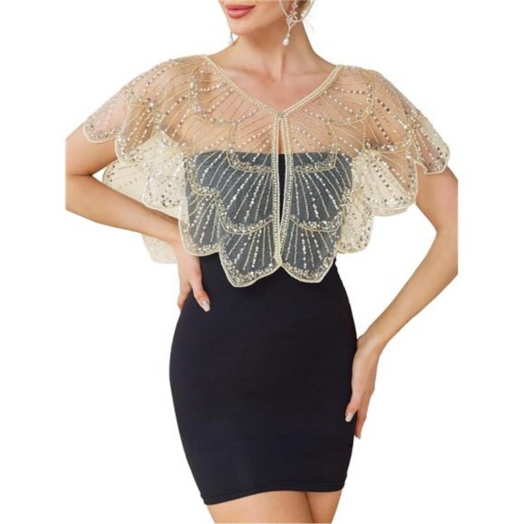 1920s Shawl Wraps For Women, Sequin Beaded Shawls And Wraps For Evening Dresses
